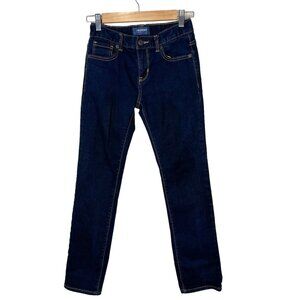 Old Navy Boys Size 12 Denim Dark‎ Wash Adjustable Waistband Pockets Skinny Jeans